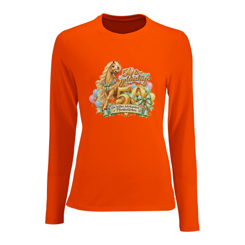 50 und goldrichtig – Damen-Langarmshirt