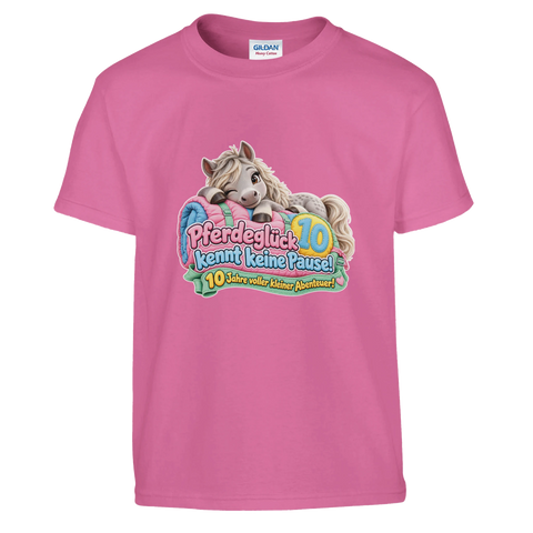 Pferdeglück kennt keine Pause! (10 Jahre) – Kinder-T-Shirt