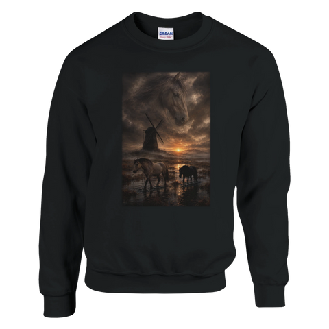 Moorwindmühle im Sturmlicht – Pullover
