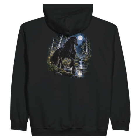 Friese im Mondbirkenwald – Zip-Hoodie mit Rückendruck