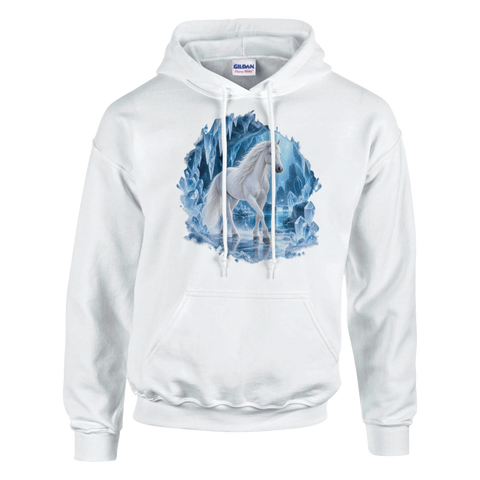 Weiße Stute in der Kristall-Eishöhle – Hoodie