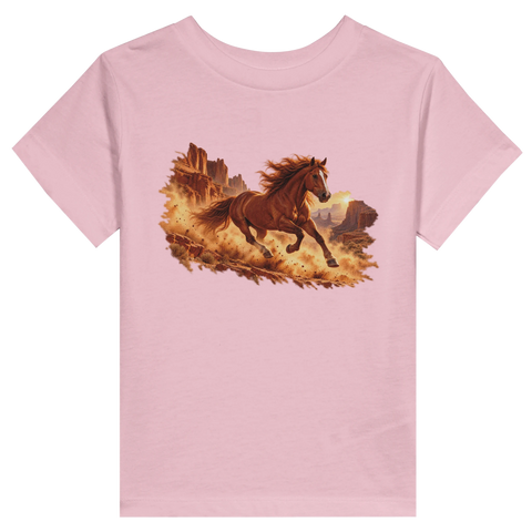Mustang im roten Canyon – Kleinkind-T-Shirt