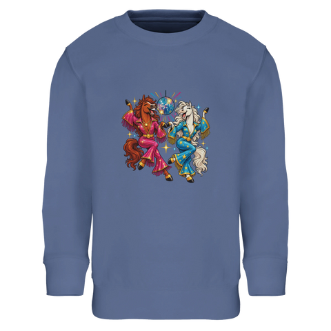 Disco-Pferde im Glitzeranzug – Kinder-Pullover
