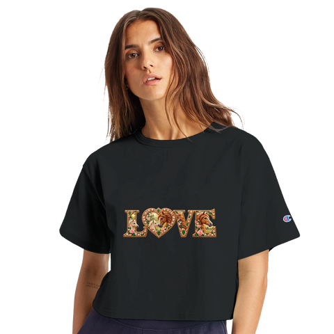 Love – Stute und Fohlen in Rosé – Crop-Top