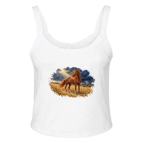Fuchs im Weizenfeld vor dem Gewitter – Ripp-Tank-Top