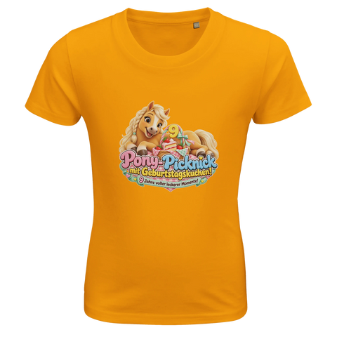 Pony-Picknick mit Geburtstagskuchen! (9 Jahre) – Kinder-T-Shirt Bio