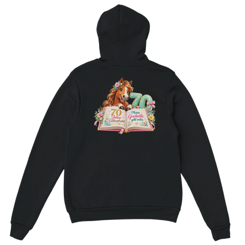 70 Jahre Lieblingskapitel – Hoodie mit Rückendruck