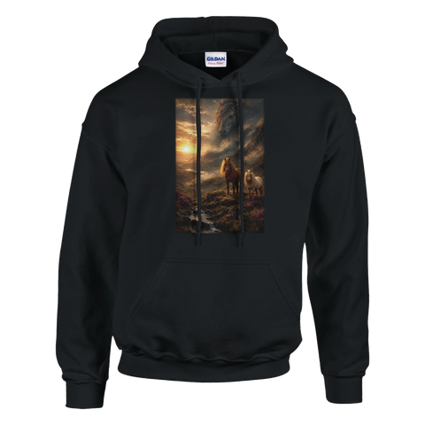 Hochlandtal im Sonnennebel – Hoodie
