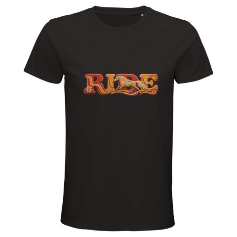 Ride – Palomino im Retro-Rot – Bio-T-Shirt Herren