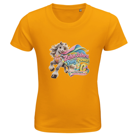 Zehn Jahre Pony-Power! (10 Jahre) – Kinder-T-Shirt Bio