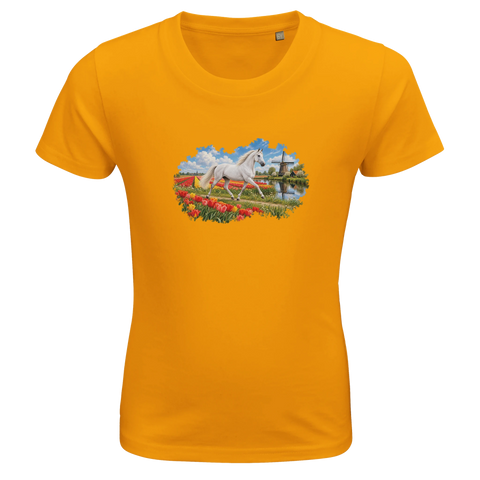 Schimmel im Tulpenfeld – Kinder-T-Shirt Bio