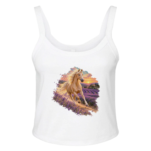 Palomino im Lavendelabend – Ripp-Tank-Top
