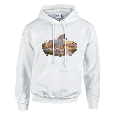 Camargue-Pferd im Flamingo-Marschland – Hoodie