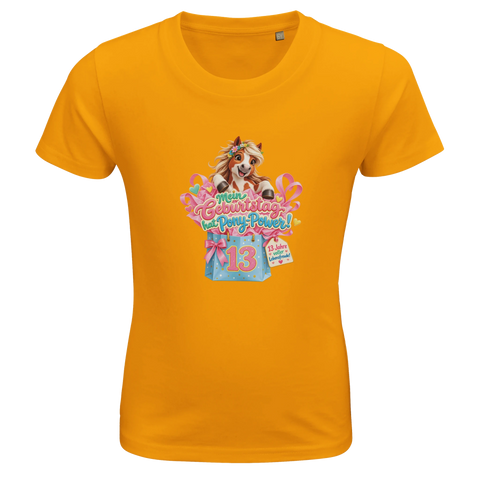 Mein Geburtstag hat Pony-Power! (13 Jahre) – Kinder-T-Shirt Bio