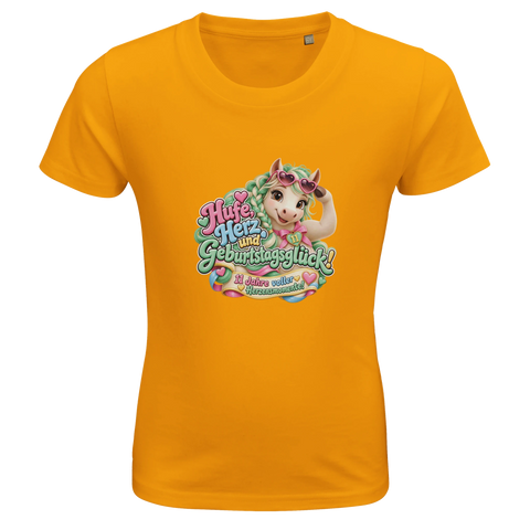 Hufe, Herz und Geburtstagsglück! (11 Jahre) – Kinder-T-Shirt Bio