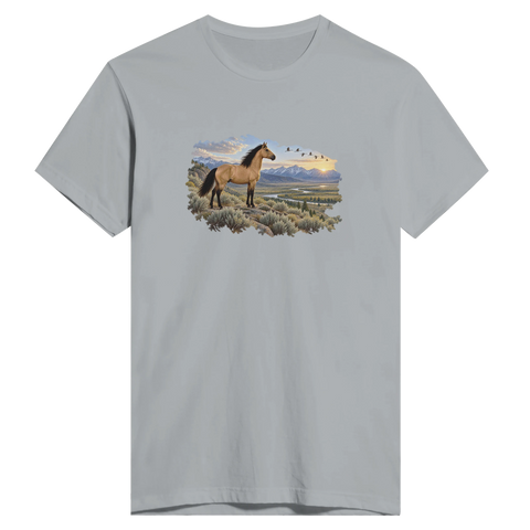 Buckskin über dem Salbeital – Herren-T-Shirt