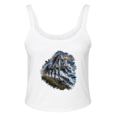 Grauschimmel am Leuchtturm im Sturm – Ripp-Tank-Top