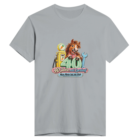40 Jahre, null Leerlauf – Herren-T-Shirt