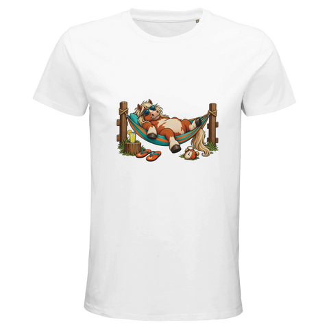 Urlaubs-Pony in der Hängematte – Bio-T-Shirt Herren