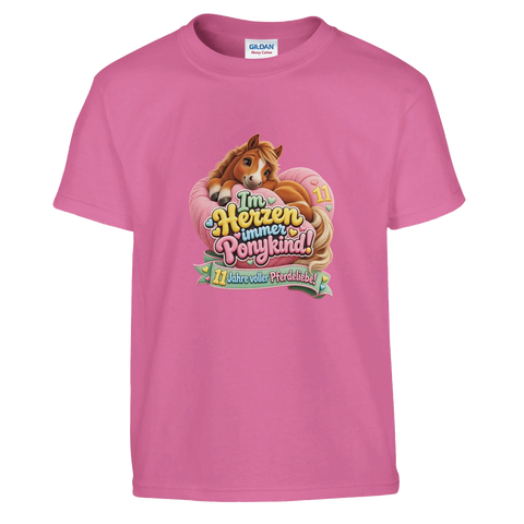 Im Herzen immer Ponykind! (11 Jahre) – Kinder-T-Shirt