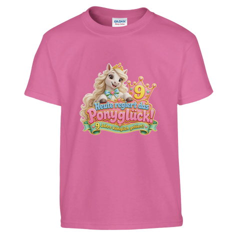 Heute regiert das Ponyglück! (9 Jahre) – Kinder-T-Shirt