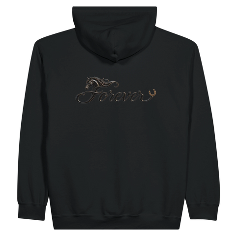 Forever – Rappe und Hufeisen – Zip-Hoodie mit Rückendruck