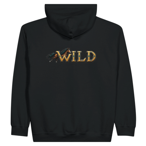 Wild – Brauner in Gold – Zip-Hoodie mit Rückendruck