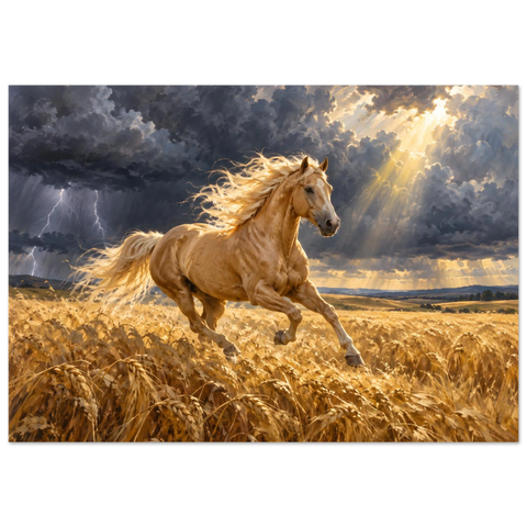 Palomino im Weizensturm – Forex-Bild 70×100 cm