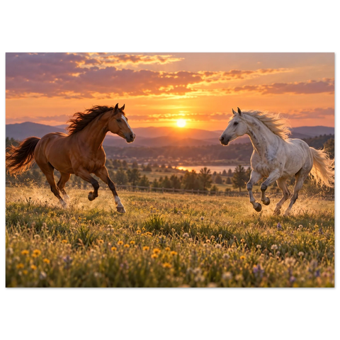 Fuchs und Schimmel im Abendlicht – Kunstdruck 50×70 cm