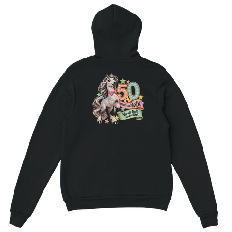 50 und immer noch wild – Hoodie mit Rückendruck