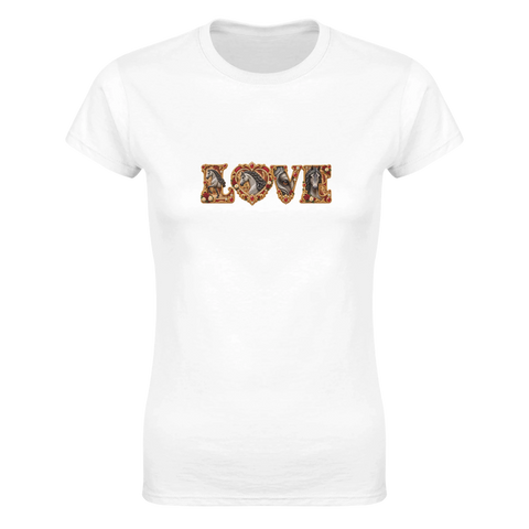 Love – Andalusier in Rubinrot – Damen-T-Shirt