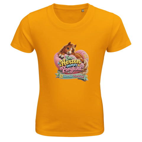 Im Herzen immer Ponykind! (11 Jahre) – Kinder-T-Shirt Bio