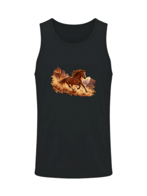 Mustang im roten Canyon – Herren-Tank-Top