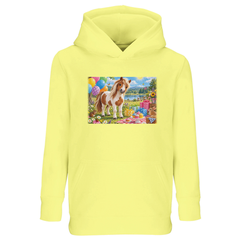 Geburtstagspony auf der Wiese – Kinder-Hoodie