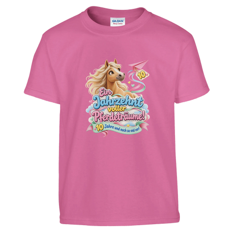 Ein Jahrzehnt voller Pferdeträume! (10 Jahre) – Kinder-T-Shirt