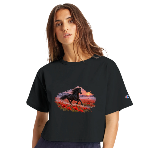 Rappe im Mohnfeld – Crop-Top