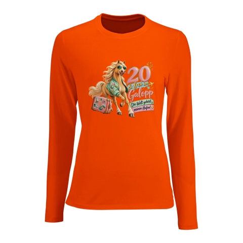 20 und frei im Galopp! – Damen-Langarmshirt