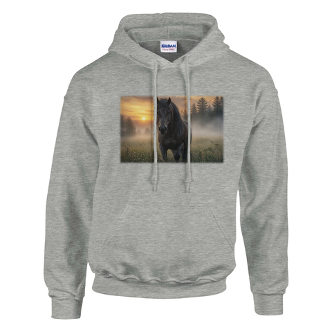 Nebelmorgen auf der Wiese – Hoodie