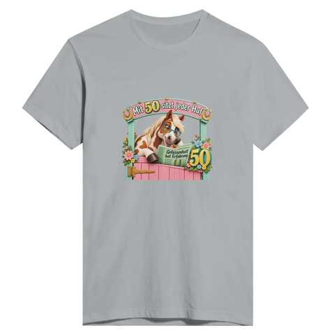 Mit 50 sitzt jeder Huf – Herren-T-Shirt