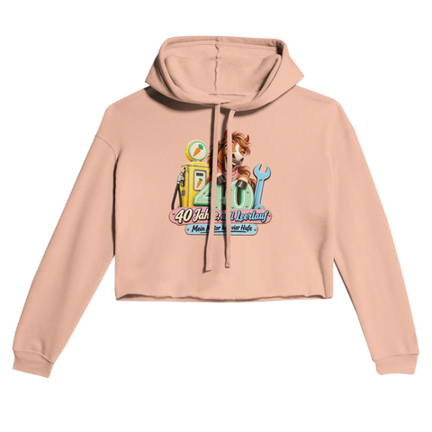 40 Jahre, null Leerlauf – Cropped Hoodie