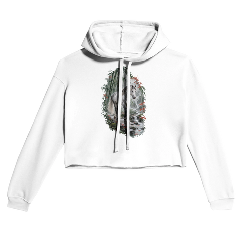 Grauschimmel im Bambuswald – Cropped Hoodie