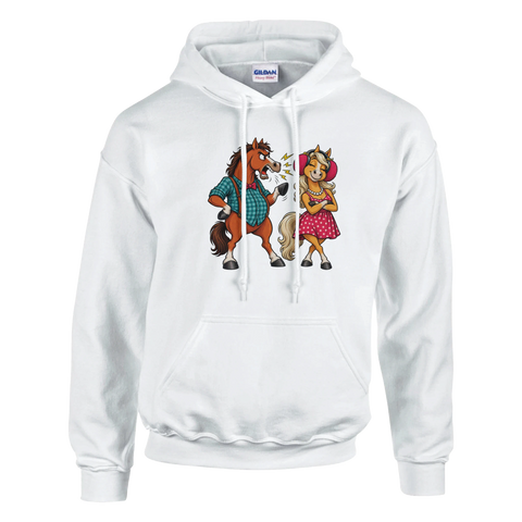 Streitendes Pferdepaar im Retro-Look – Hoodie