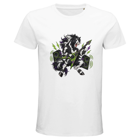 Heavy-Metal-Pferd mit Gitarre – Bio-T-Shirt Herren