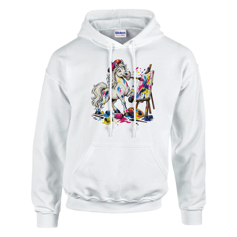 Maler-Pferd mit Farbspritzern – Hoodie