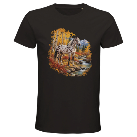 Appaloosa im herbstlichen Espenwald – Bio-T-Shirt Herren
