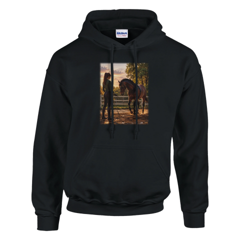 Longieren im Abendlicht – Hoodie