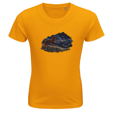 Fuchs unter Sternschnuppen – Kinder-T-Shirt Bio