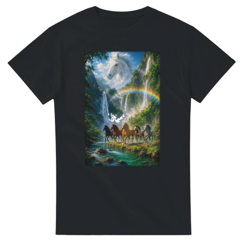 Regenbogental der fünf Pferde – T-Shirt