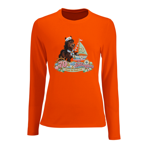 70 und auf Lieblingskurs – Damen-Langarmshirt