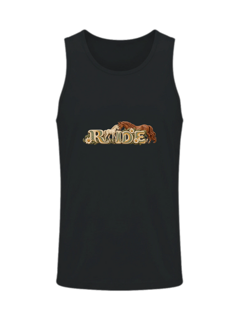 Ride – Stute und Fohlen im Blumenmeer – Herren-Tank-Top